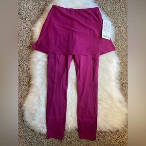 Lululemon 2 in 1 HR Tennis Skirt Tight 25” Size 4 Magenta MGPR new